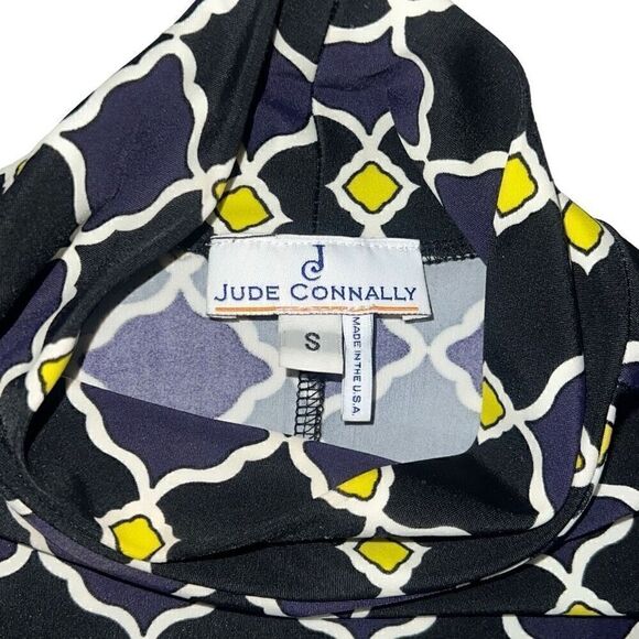 Jude Connally Quatrefoil Geometric Print Turtleneck Dress Packable Stretchy Sz S - Picture 9 of 10